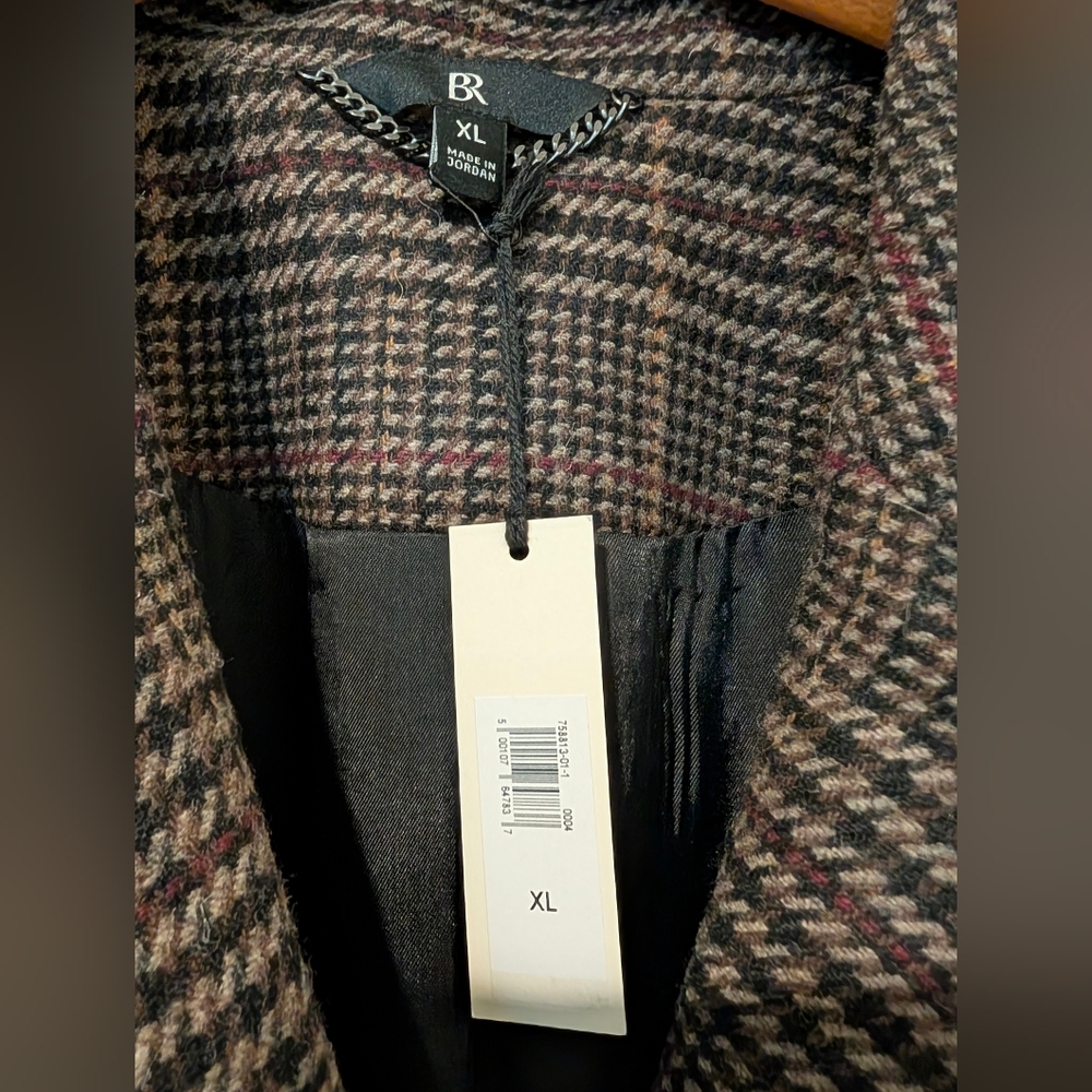Brand NWT Banana Republic Black, Brown, Tan And Black Winter Coat - Picture 5 of 9